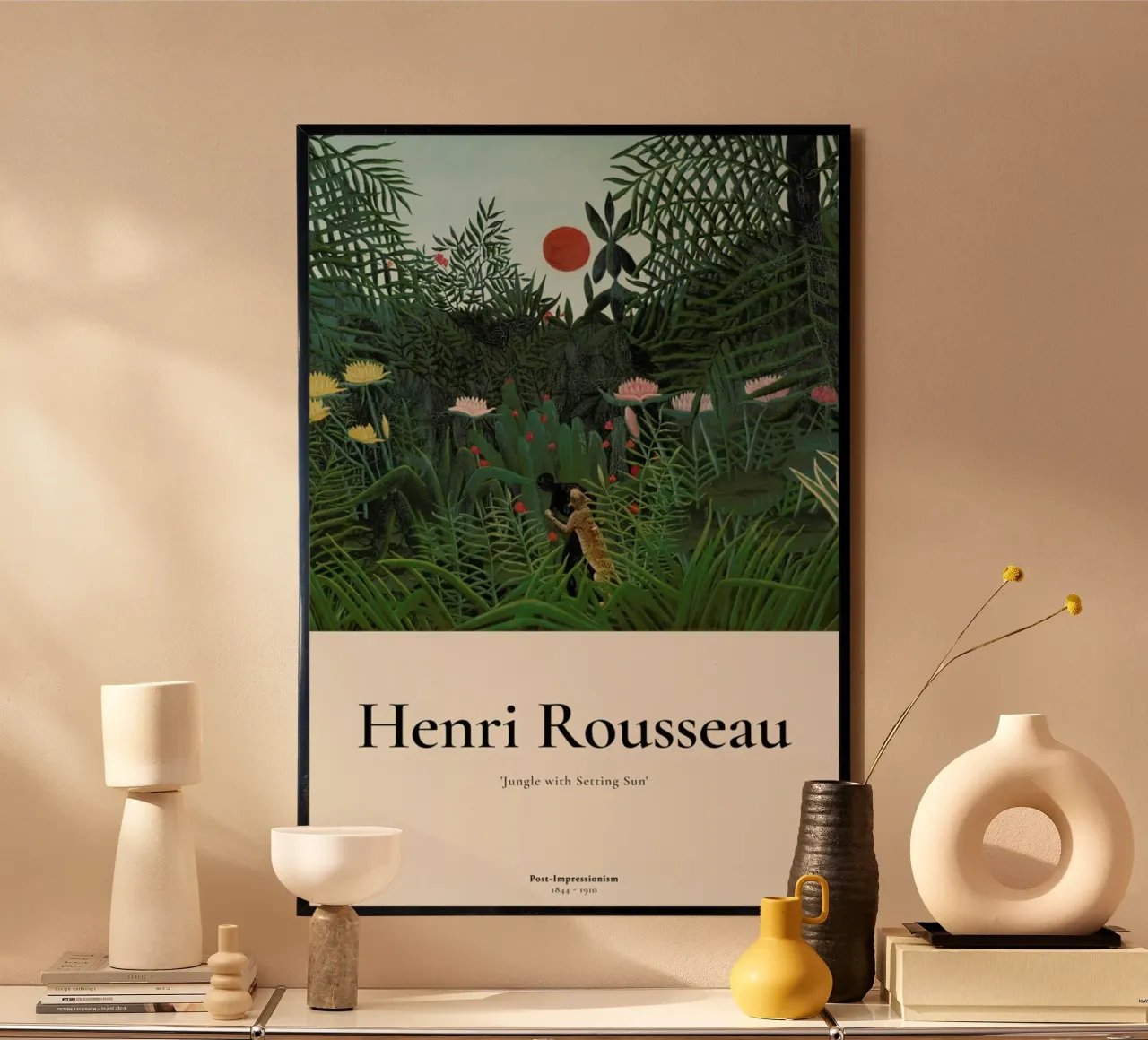 Rousseau - Jungle with Setting Sun carta hahnemühle da ARTOTHEK