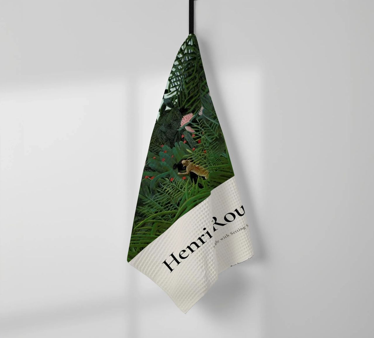 Rousseau - Jungle with Setting Sun tea towel by ARTOTHEK