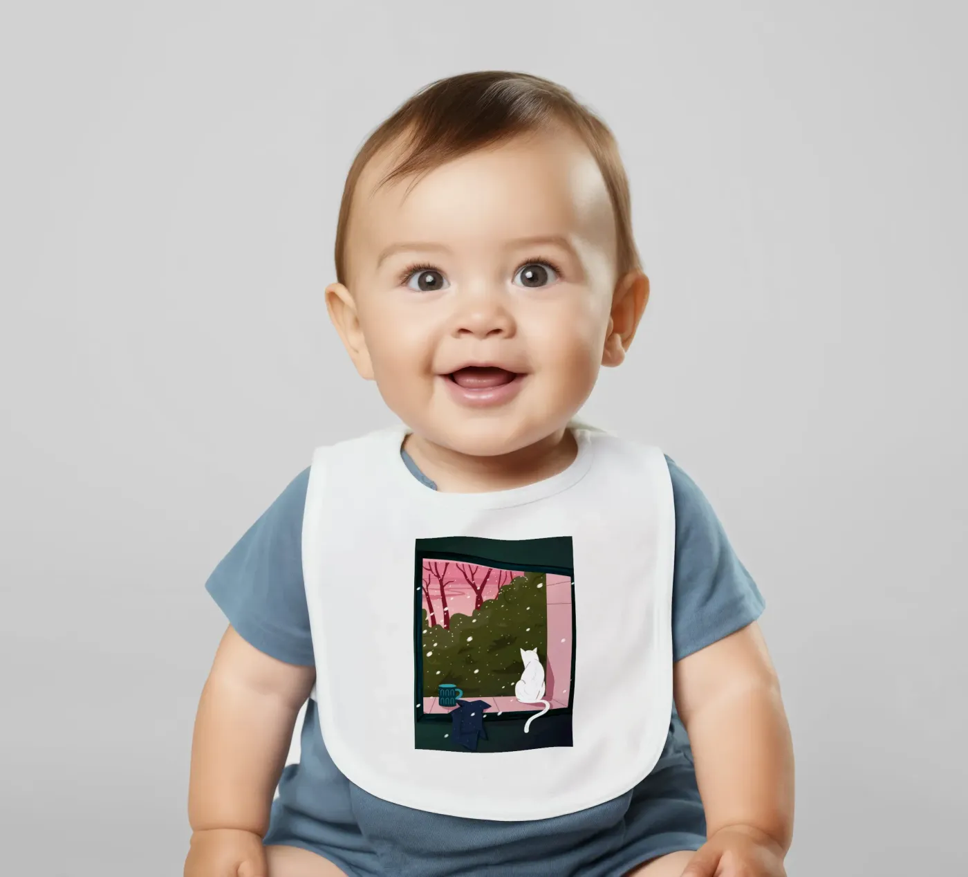 Winter Window Whimsy Babylätzchen von Fine Sanctuary