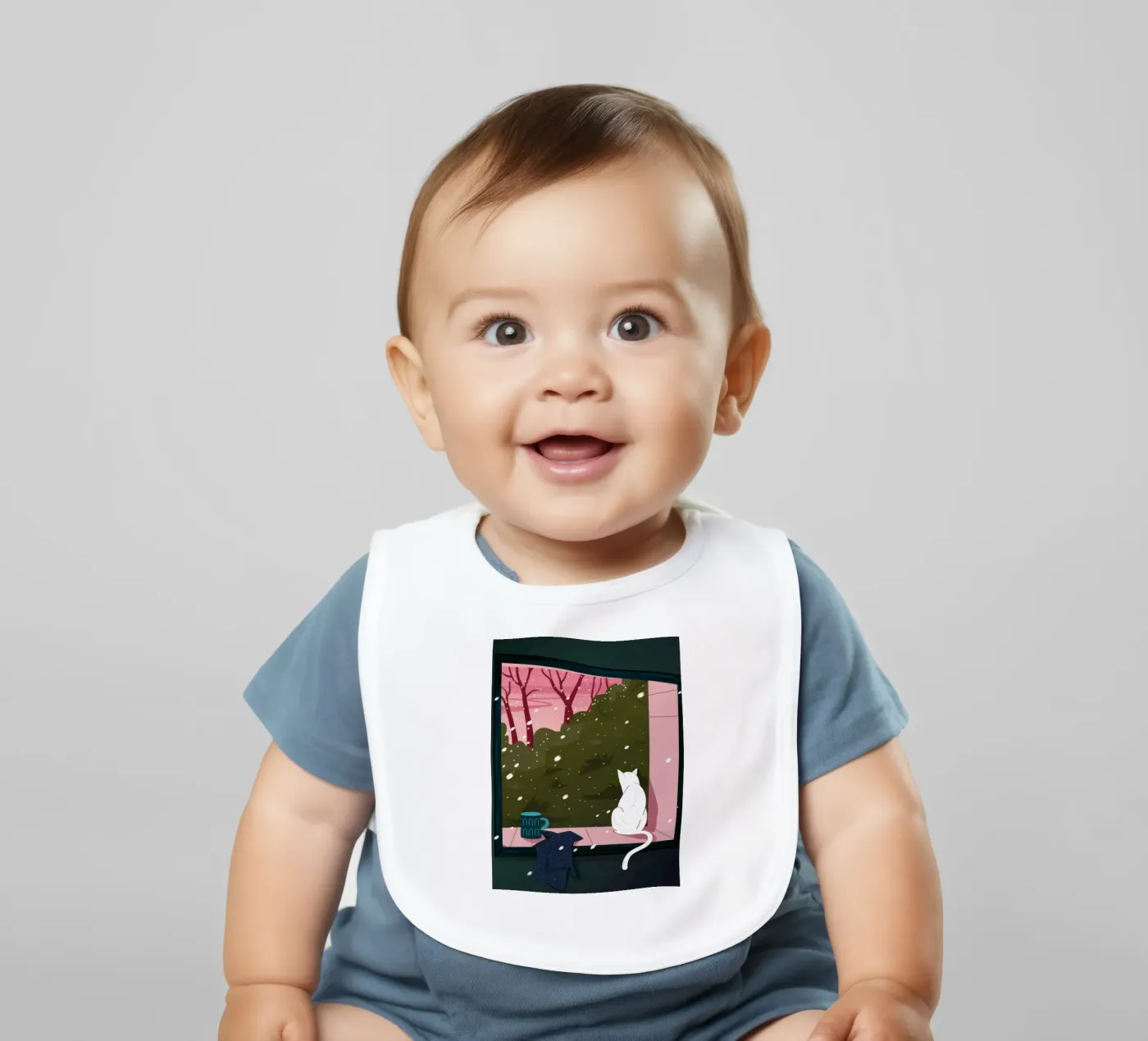 Winter Window Whimsy Babylätzchen von Fine Sanctuary