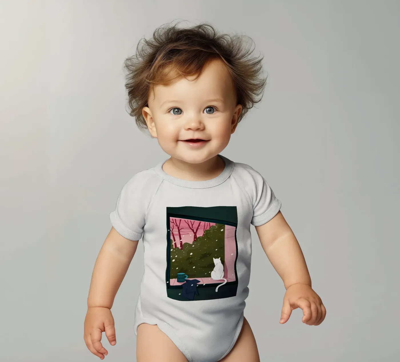 Winter Window Whimsy body bébé de Fine Sanctuary