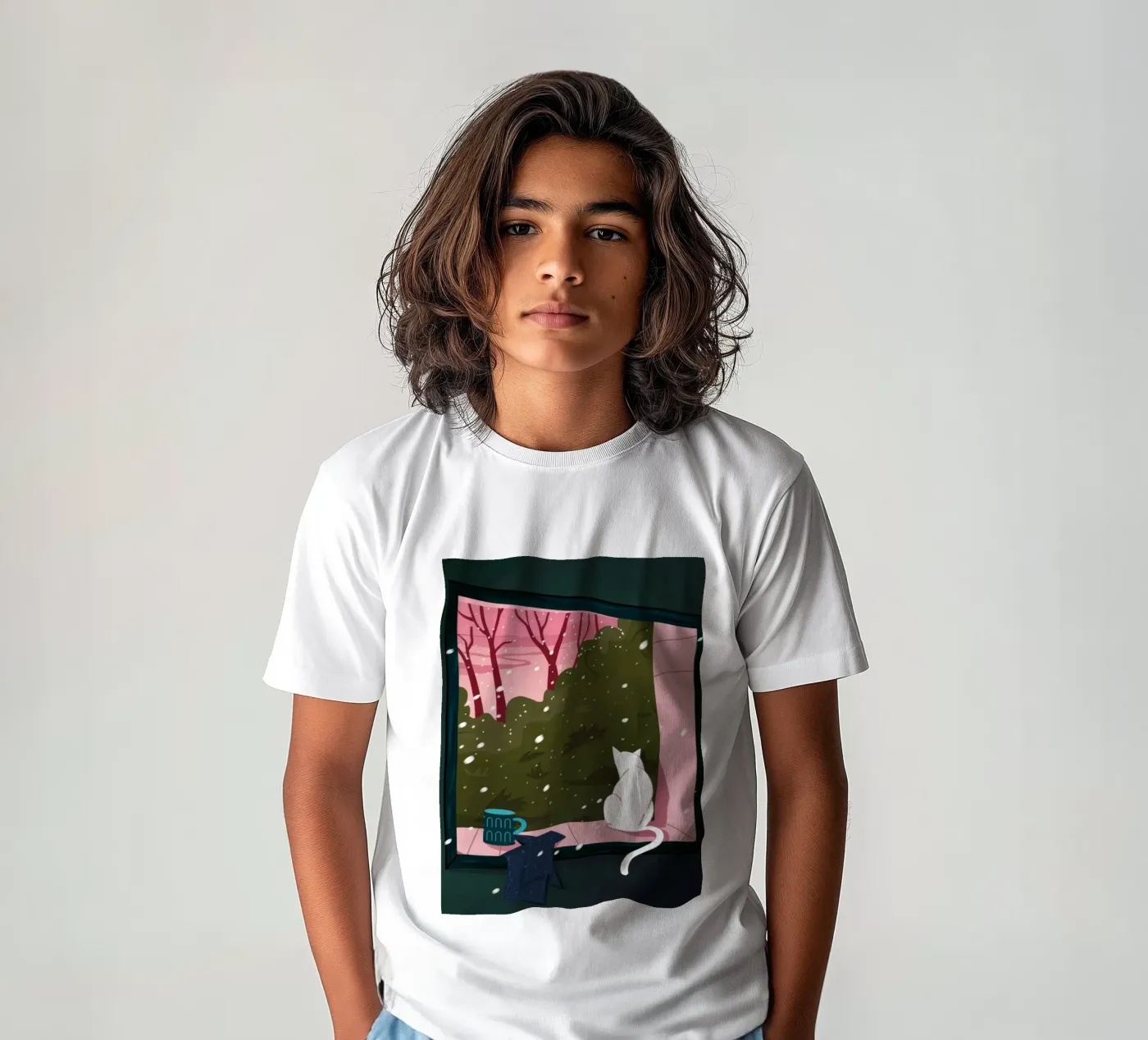 Winter Venster Grilligheid kinder t-shirt van Fine Sanctuary