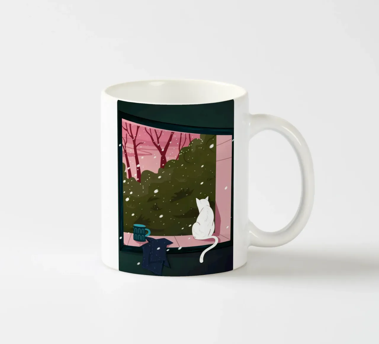 Winter Window Whimsy ceramic mug by Fine Sanctuary