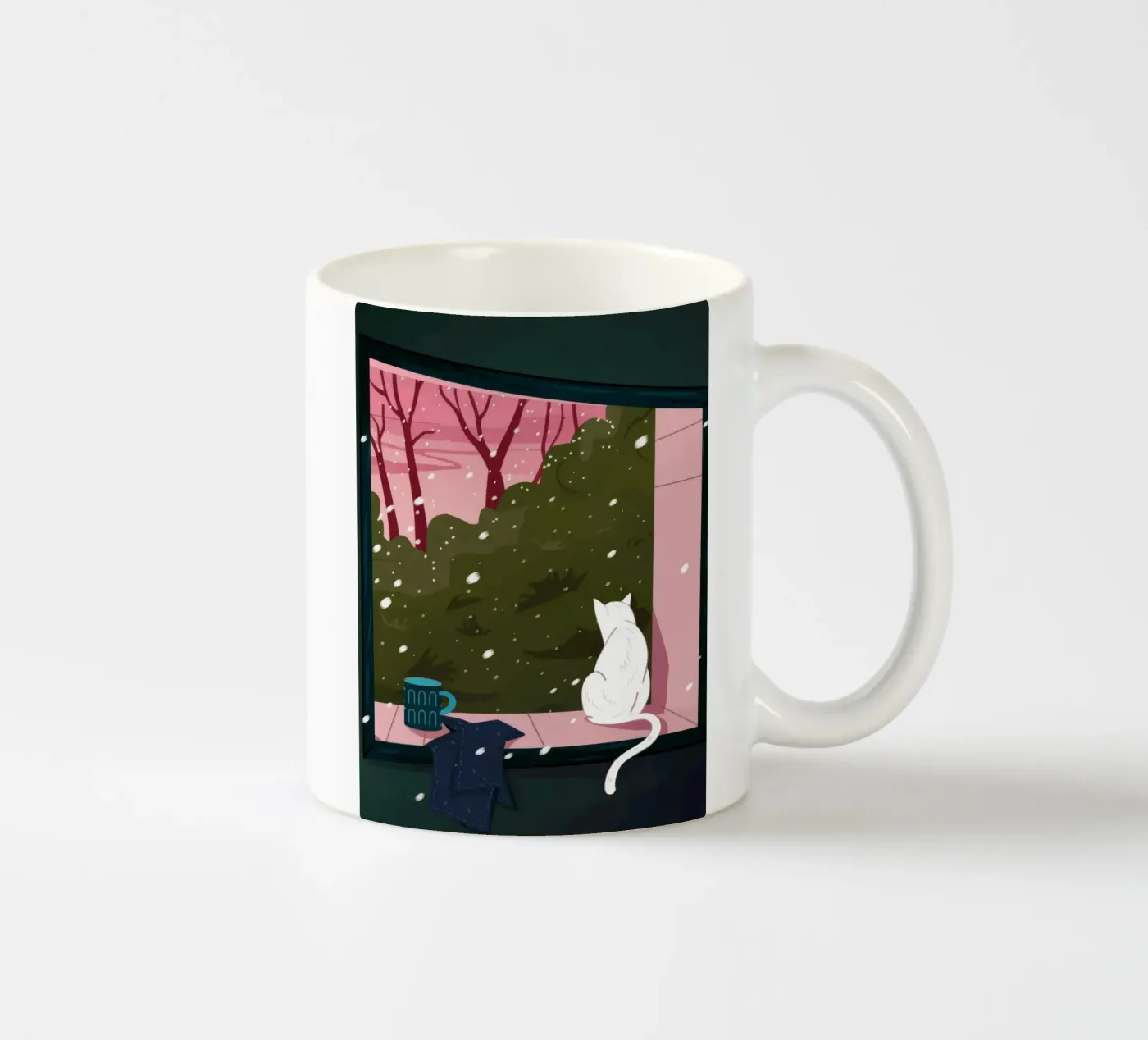Winter Window Whimsy ceramic mug by Fine Sanctuary