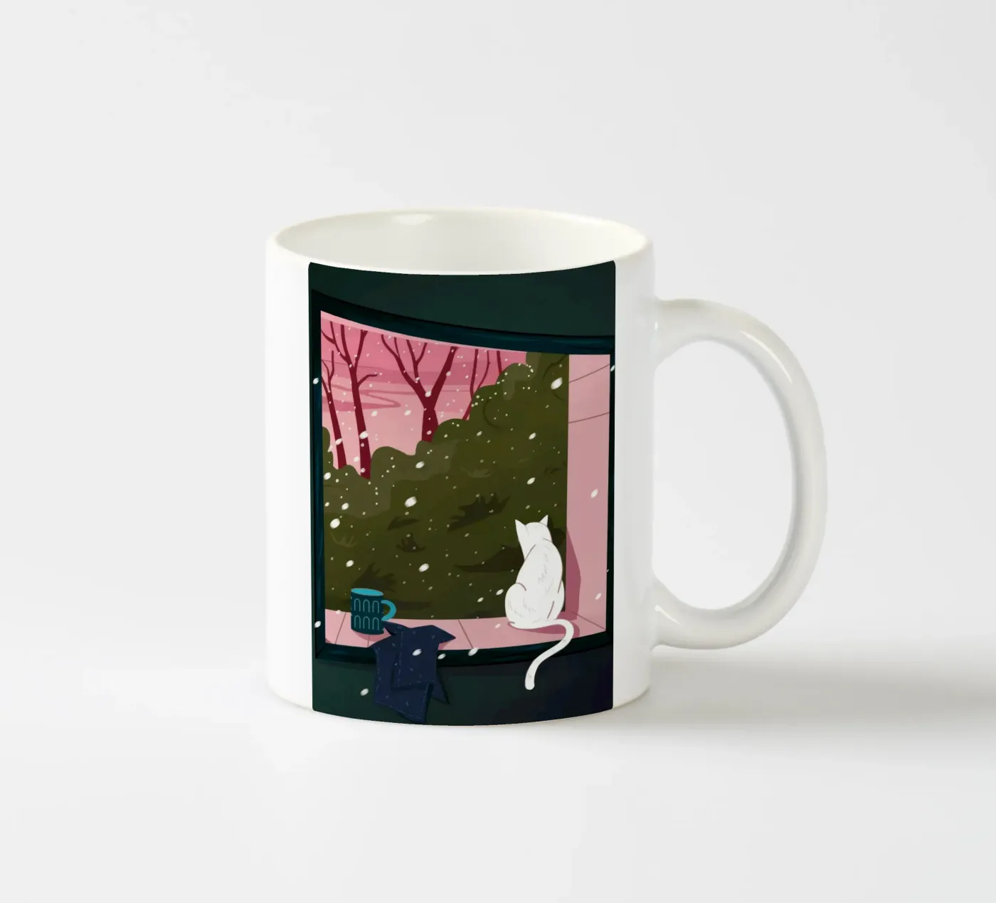 Fenêtre d'hiver Whimsy mug en céramique de Fine Sanctuary