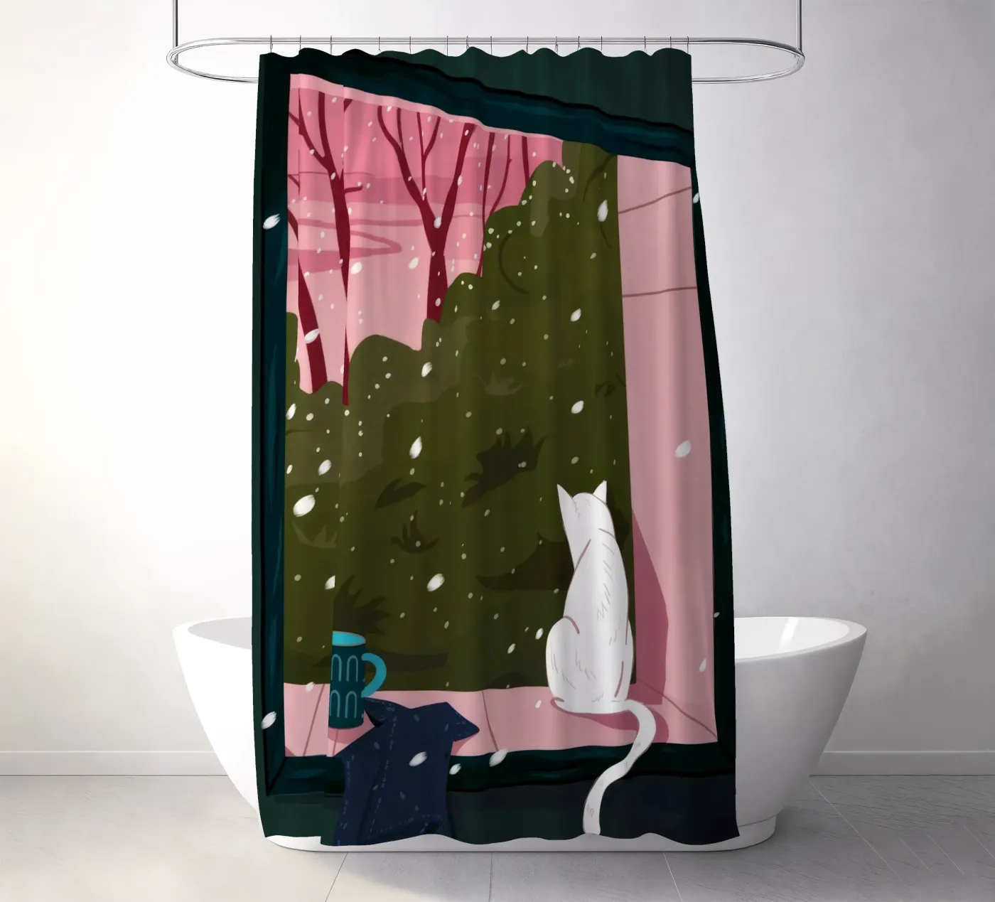Winter Window Whimsy Duschvorhang von Fine Sanctuary