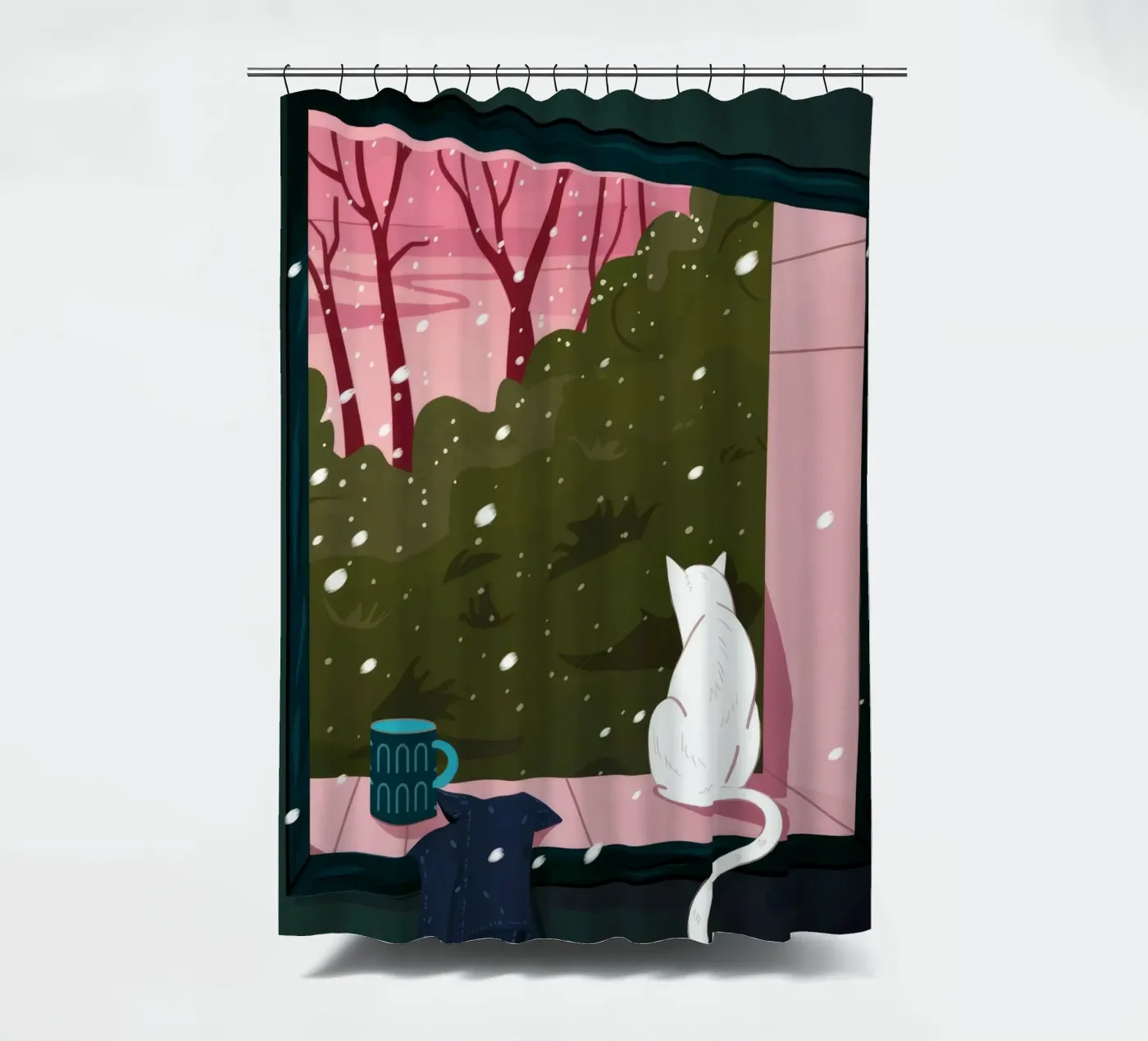 Winter Window Whimsy Duschvorhang von Fine Sanctuary
