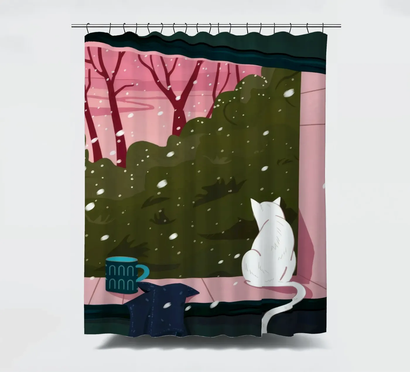 Winter Window Whimsy Duschvorhang von Fine Sanctuary