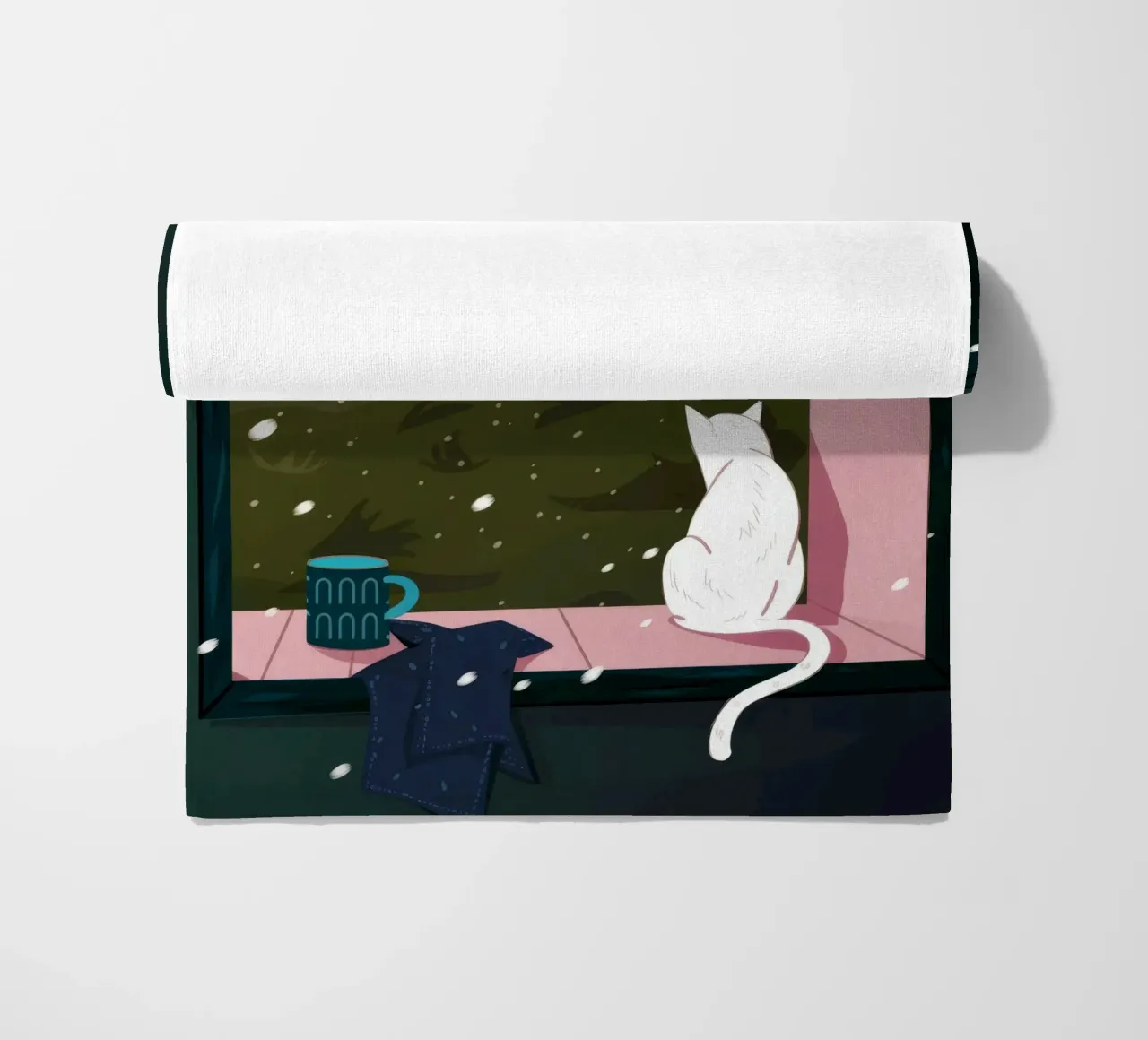 Winter Window Whimsy beach towel by Fine Sanctuary