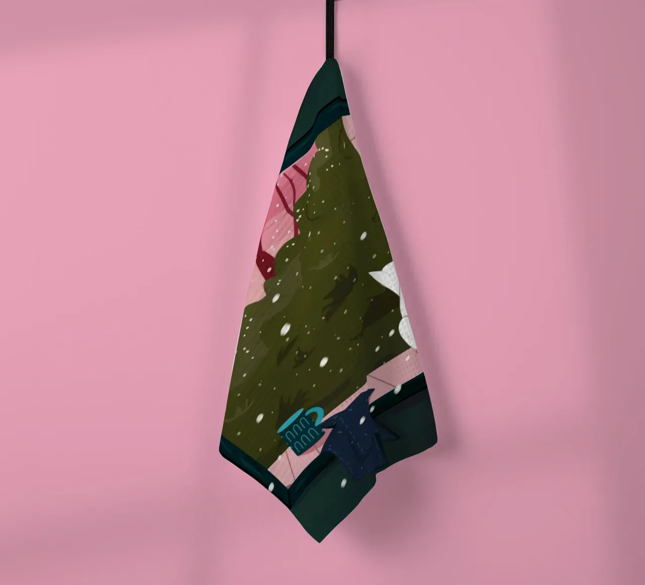 Fenêtre d'hiver Whimsy torchon de Fine Sanctuary