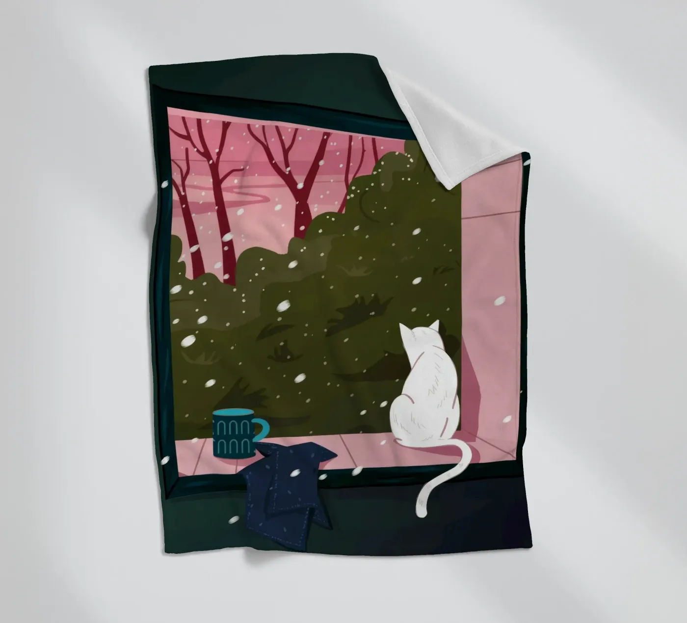 Winter Window Whimsy fleece blanket by Fine Sanctuary