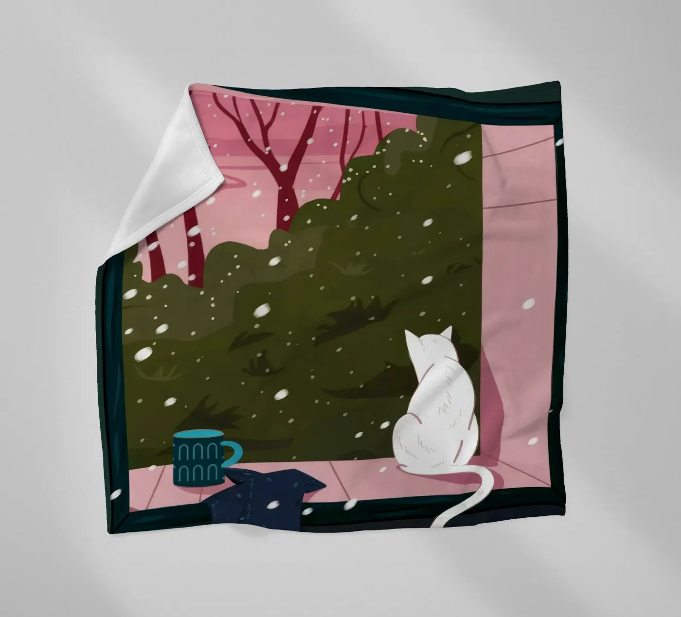 Winter Window Whimsy fleece blanket by Fine Sanctuary