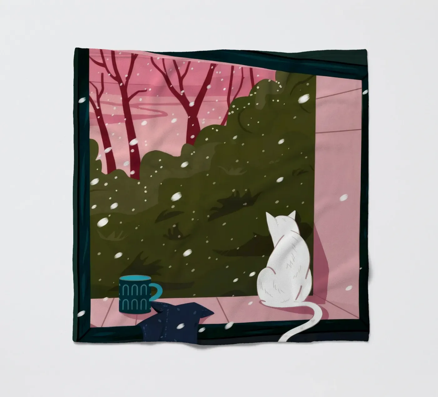 Winter Window Whimsy fleece blanket by Fine Sanctuary