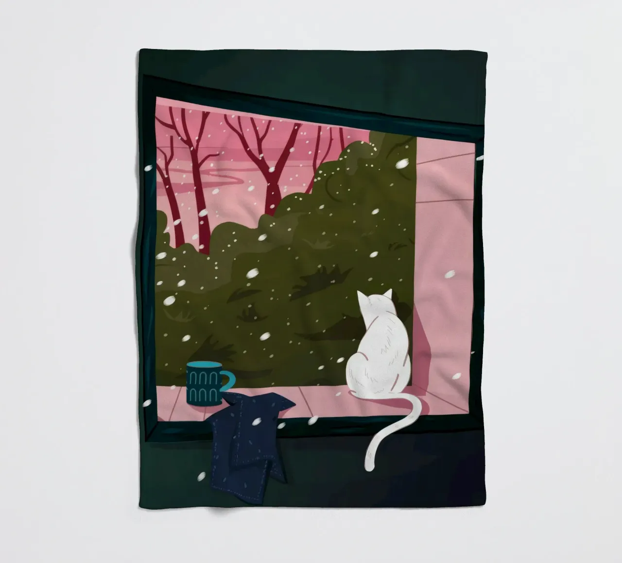 Winter Window Whimsy fleece blanket by Fine Sanctuary
