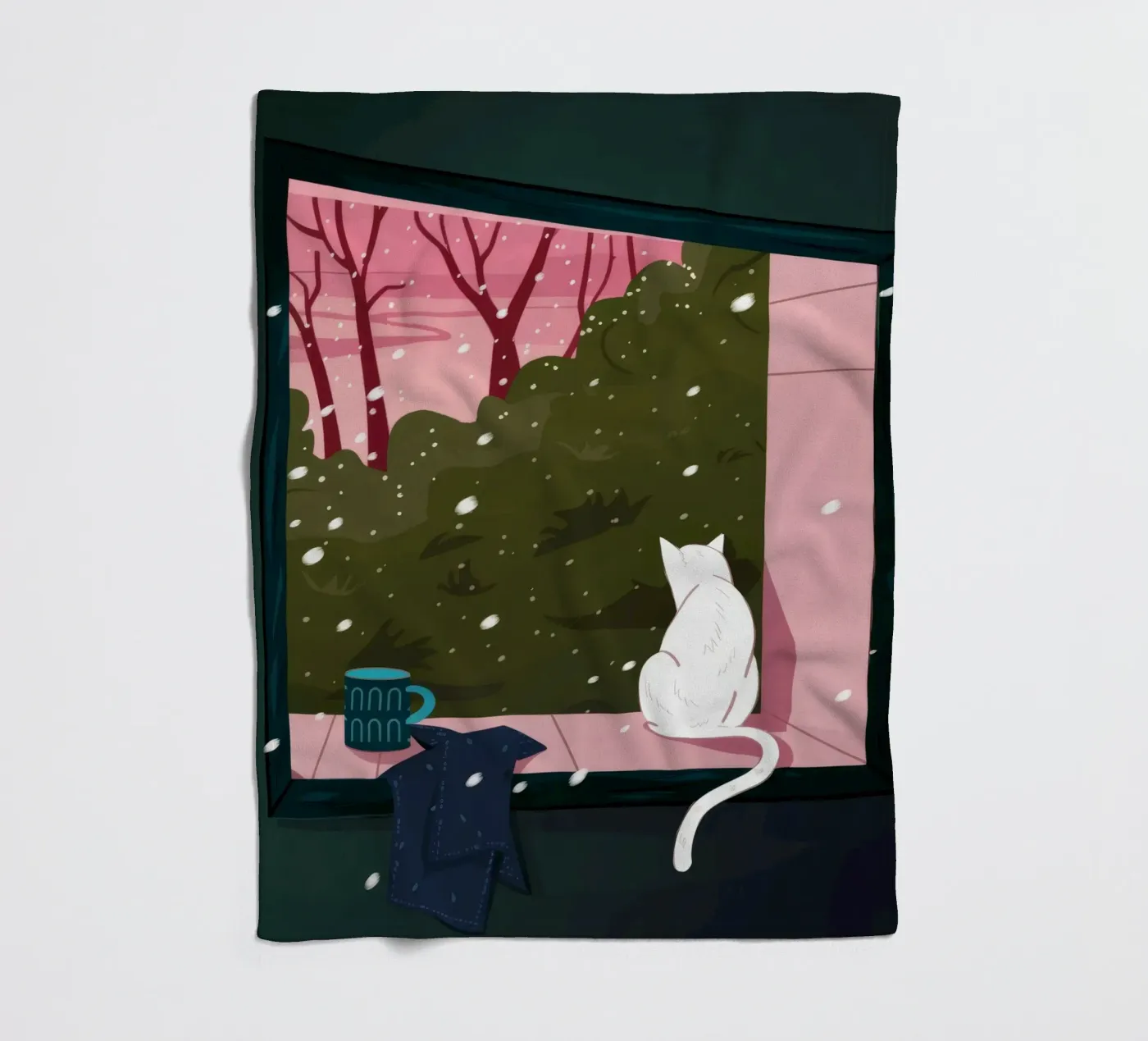 Winter Window Whimsy fleece blanket by Fine Sanctuary