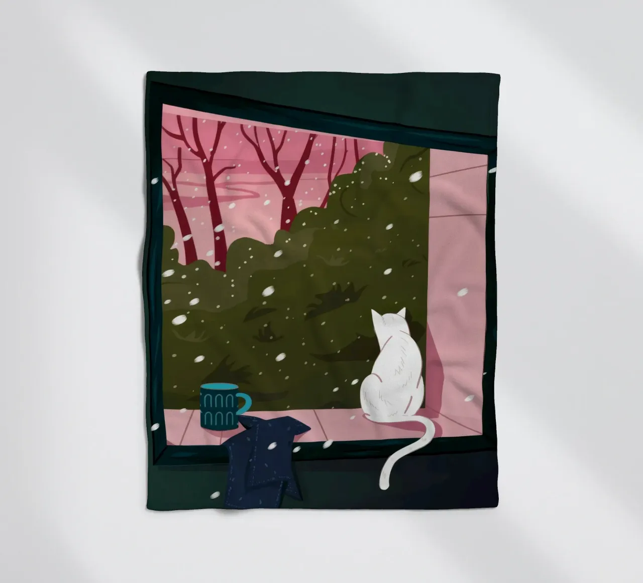 Winter Window Whimsy fleece blanket by Fine Sanctuary