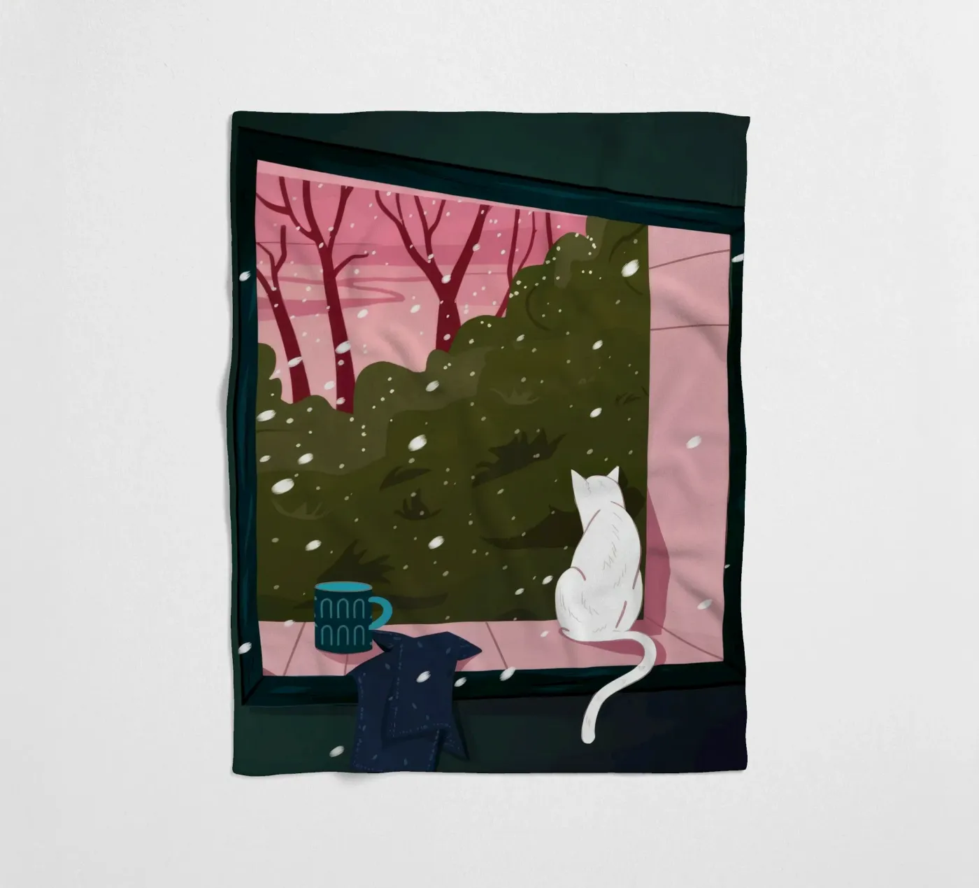 Winter Window Whimsy fleece blanket by Fine Sanctuary