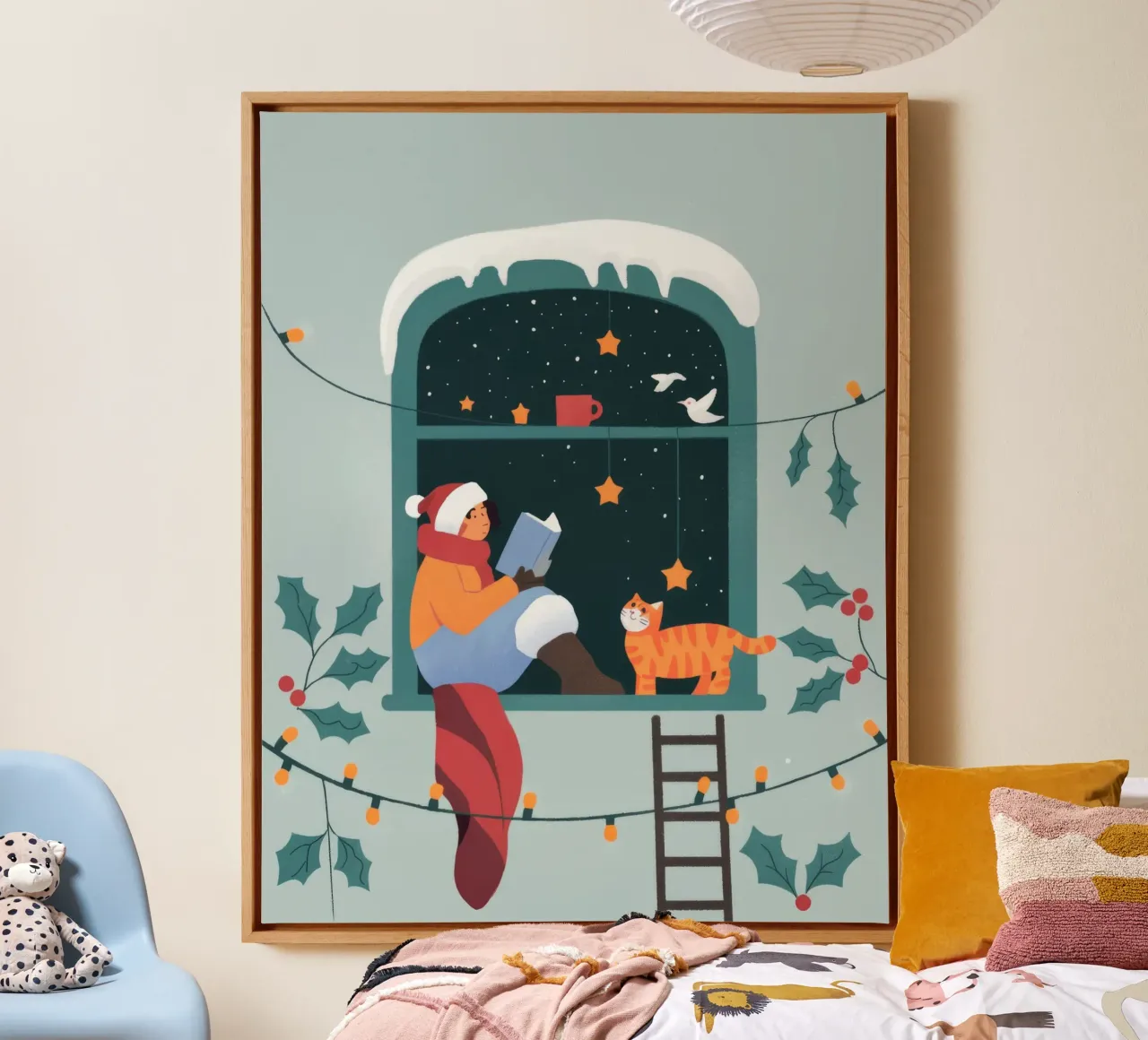 Festive Window Delight canvas by Fine Sanctuary