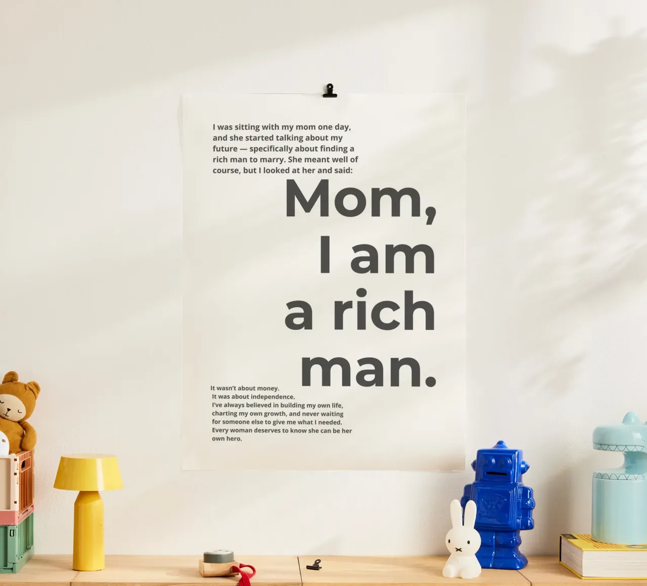 mom,i am a rich man poster da ramosashop