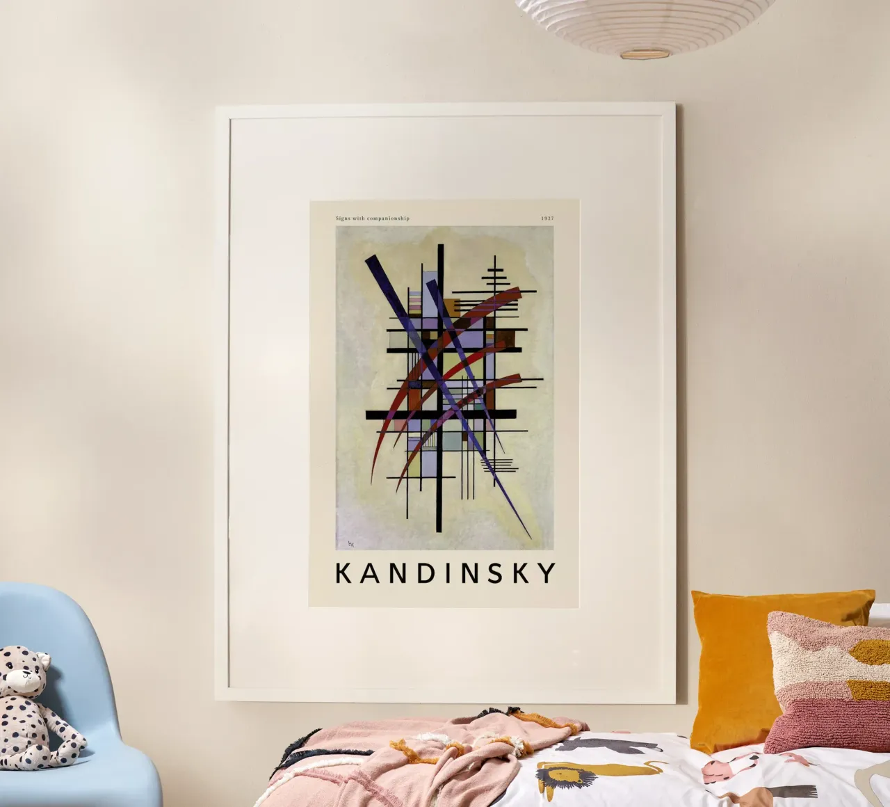 Kandinsky - Signs with Companionship poster con telaio in legno da ARTOTHEK