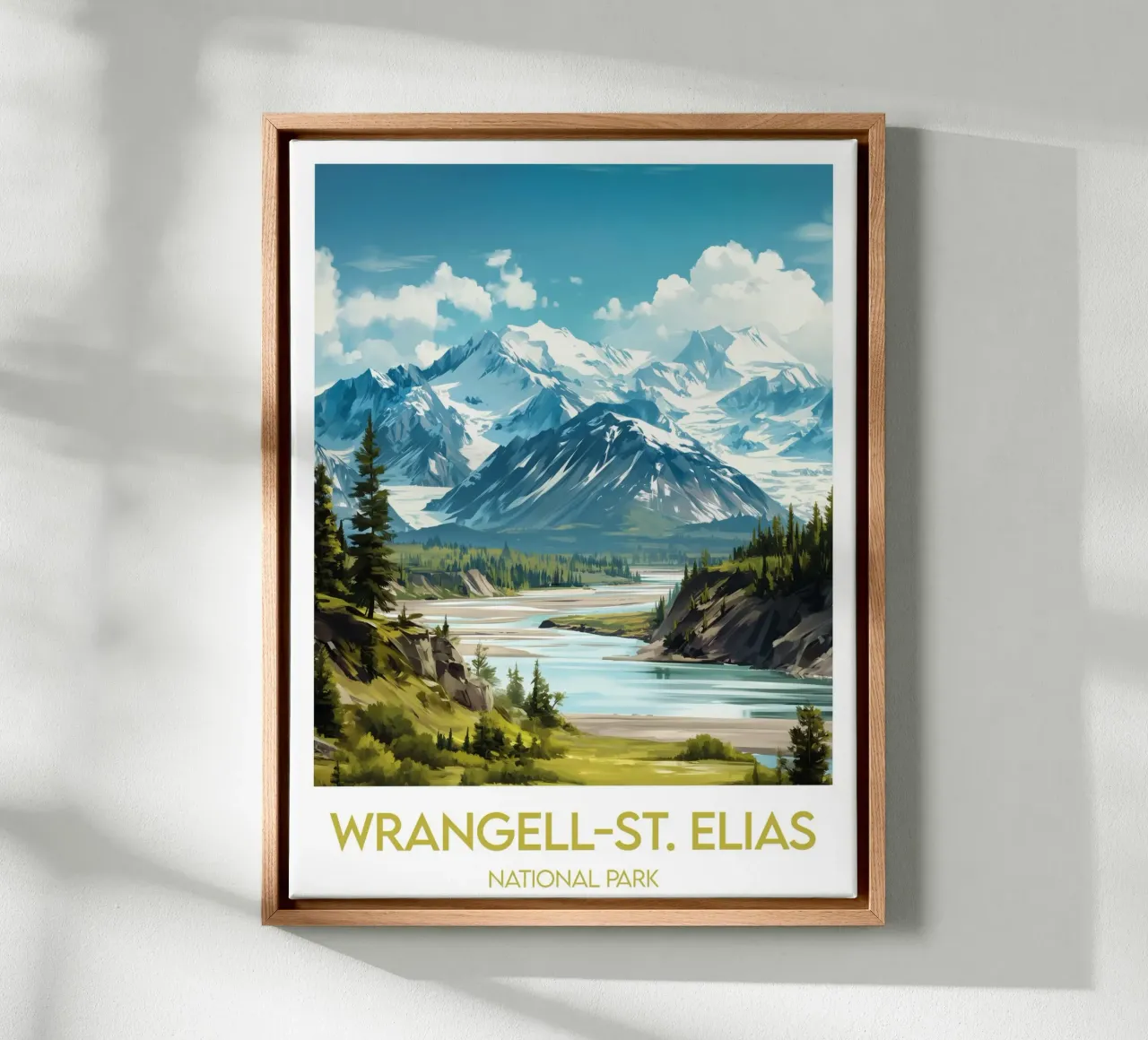 Affiche Parco Nazionale Wrangell-St. Elias tela con Cornice a cassetta da Frame the World
