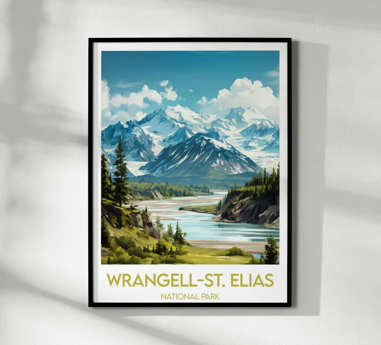 Affiche Parco Nazionale Wrangell-St. Elias poster con telaio in legno da Frame the World