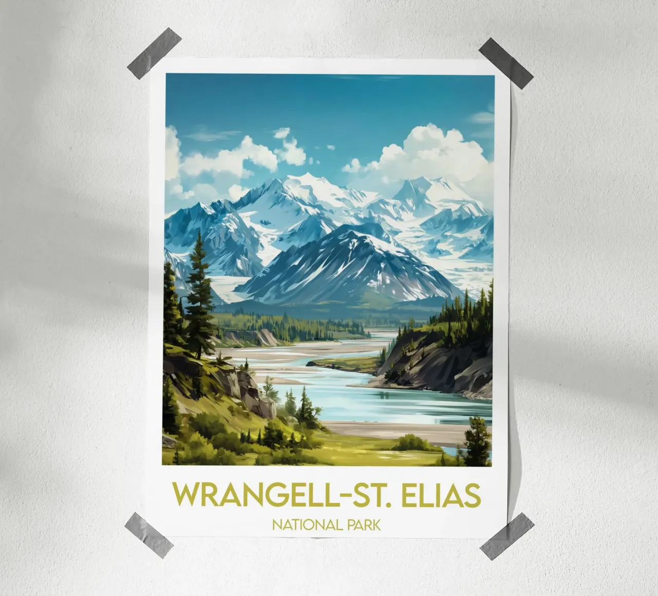 Affiche Parco Nazionale Wrangell-St. Elias poster con telaio in legno da Frame the World