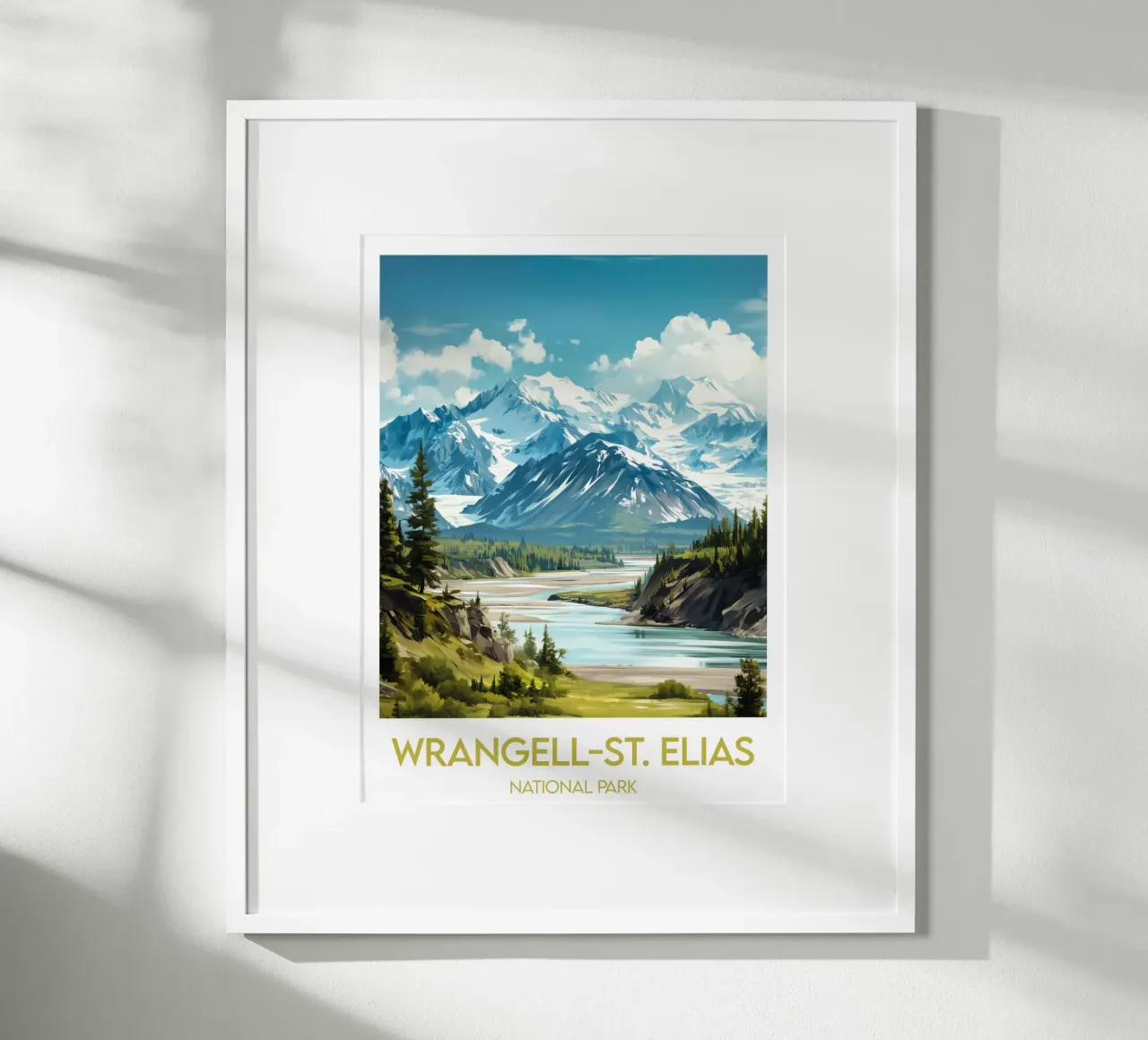Affiche Parco Nazionale Wrangell-St. Elias poster con telaio in legno da Frame the World