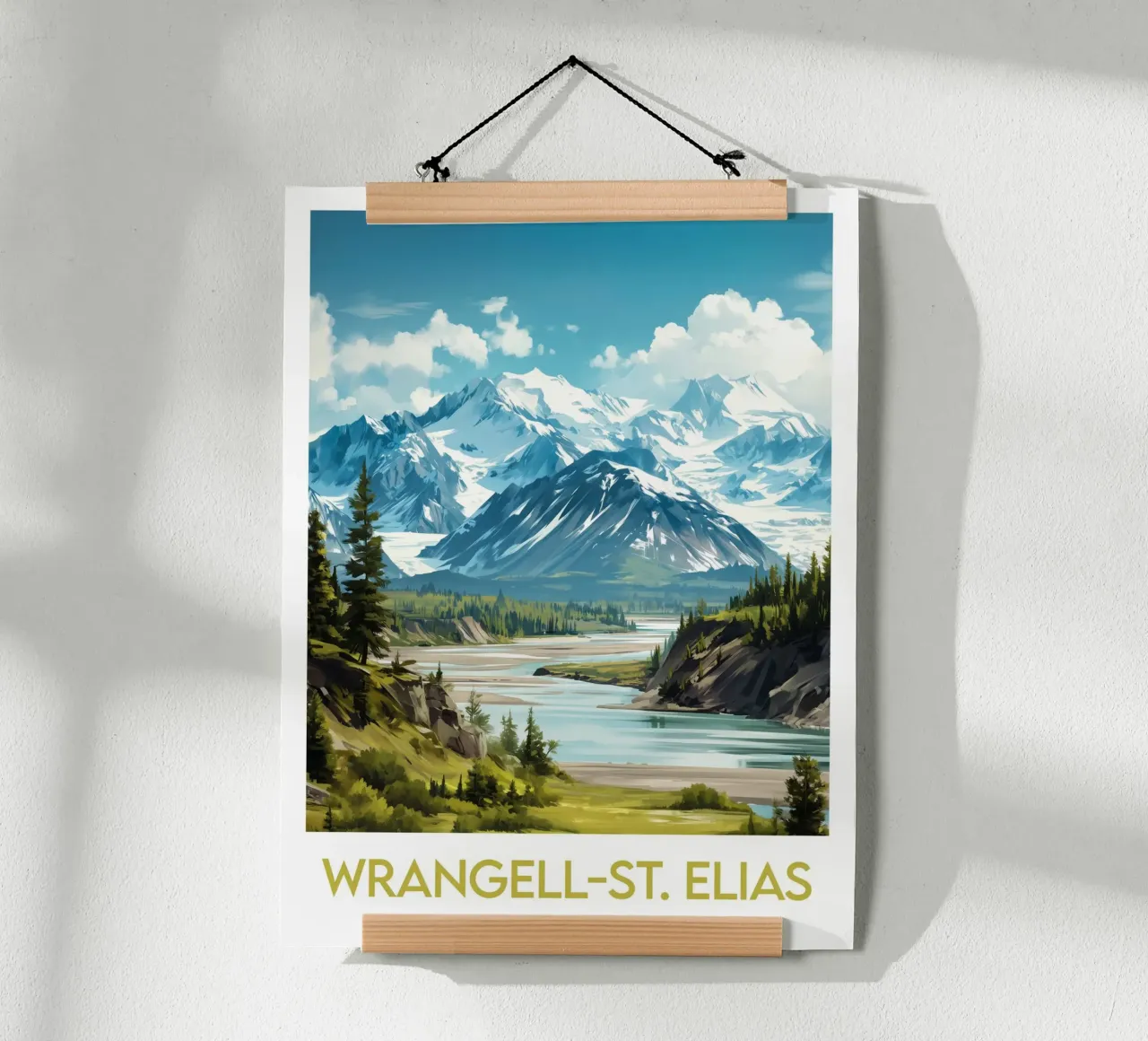 Affiche Parco Nazionale Wrangell-St. Elias poster con telaio in legno da Frame the World