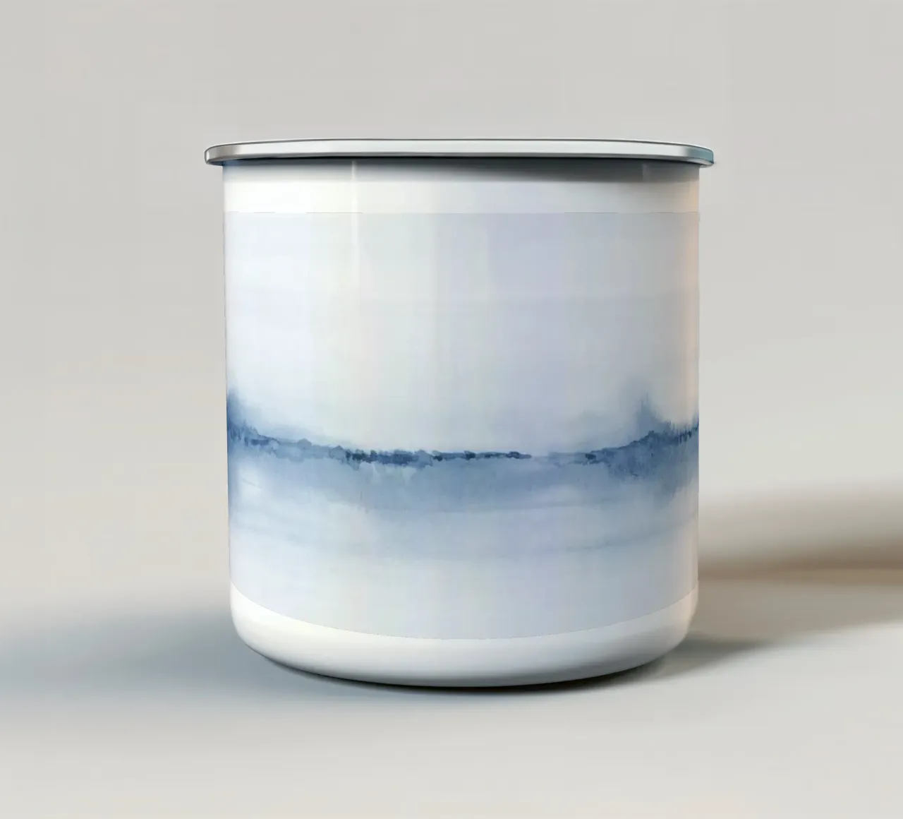 Paesaggio blu minimalista tazza in smalto da NouveauPrints