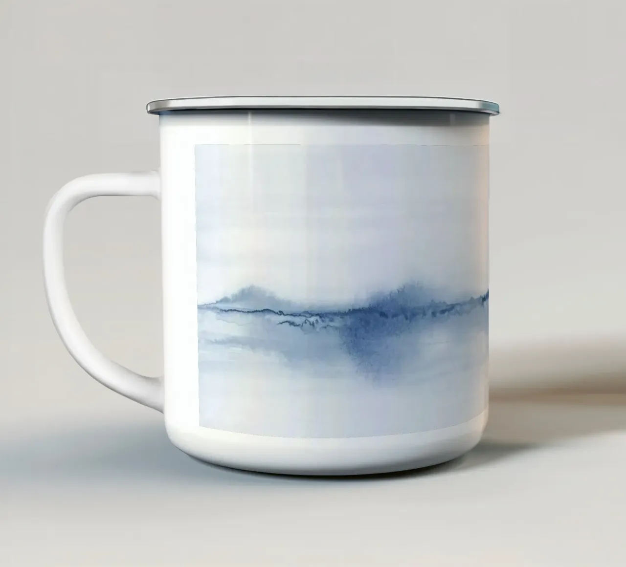 Paesaggio blu minimalista tazza in smalto da NouveauPrints