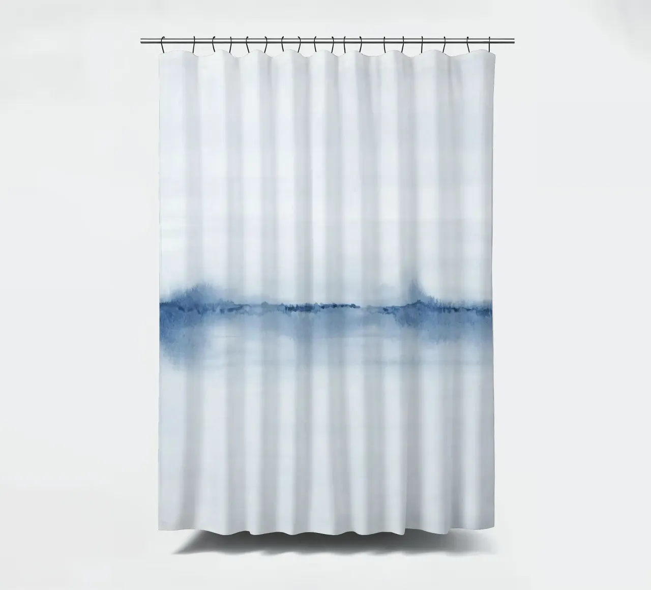 Paysage bleu minimaliste rideau de douche de NouveauPrints