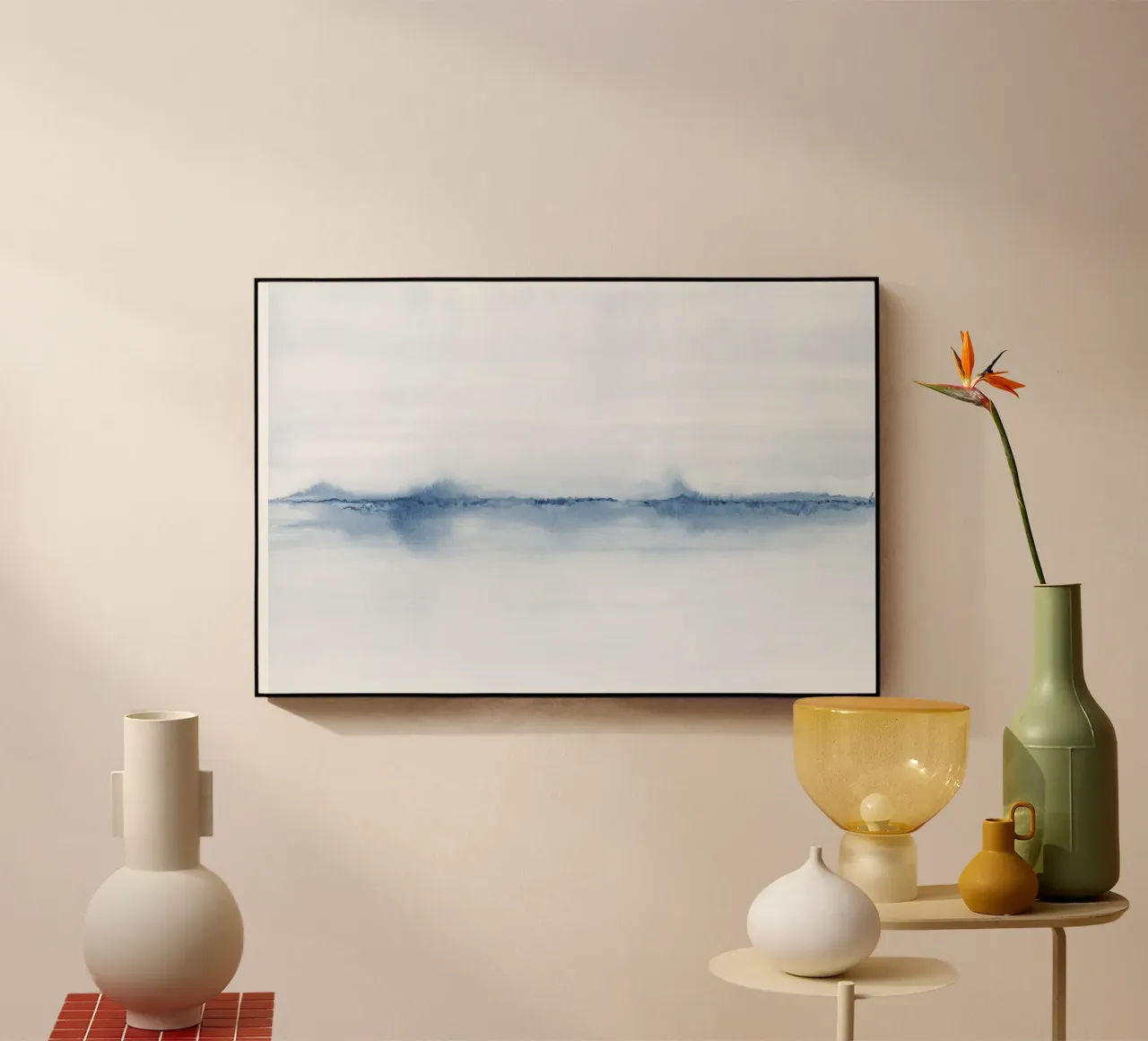 Paisaje azul minimalista metacrilato de NouveauPrints