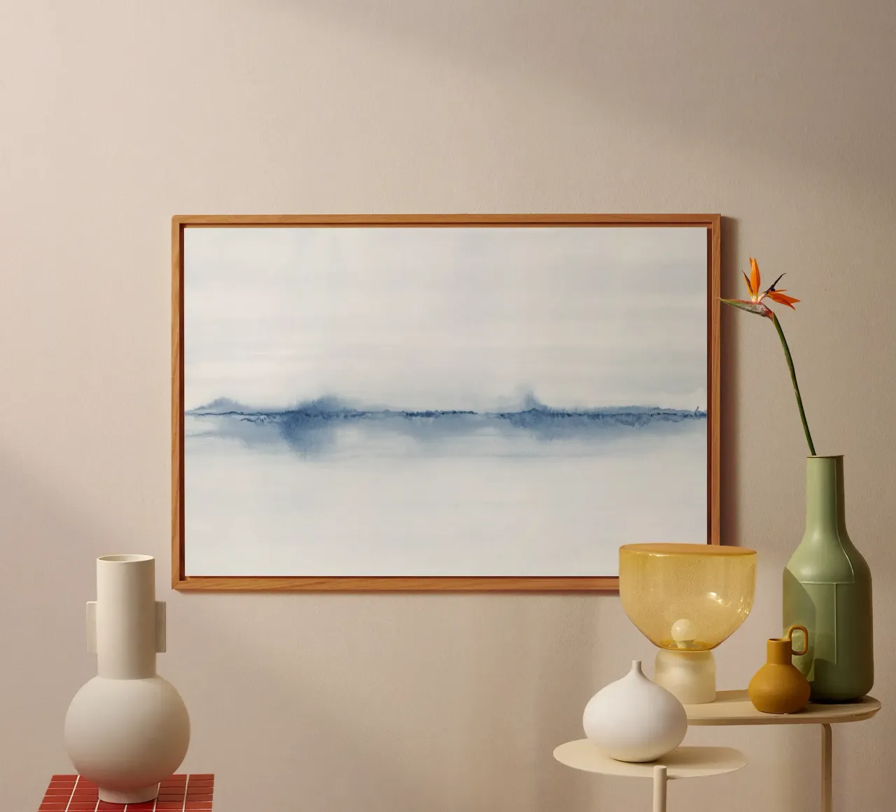 Paysage bleu minimaliste alu dibond de NouveauPrints