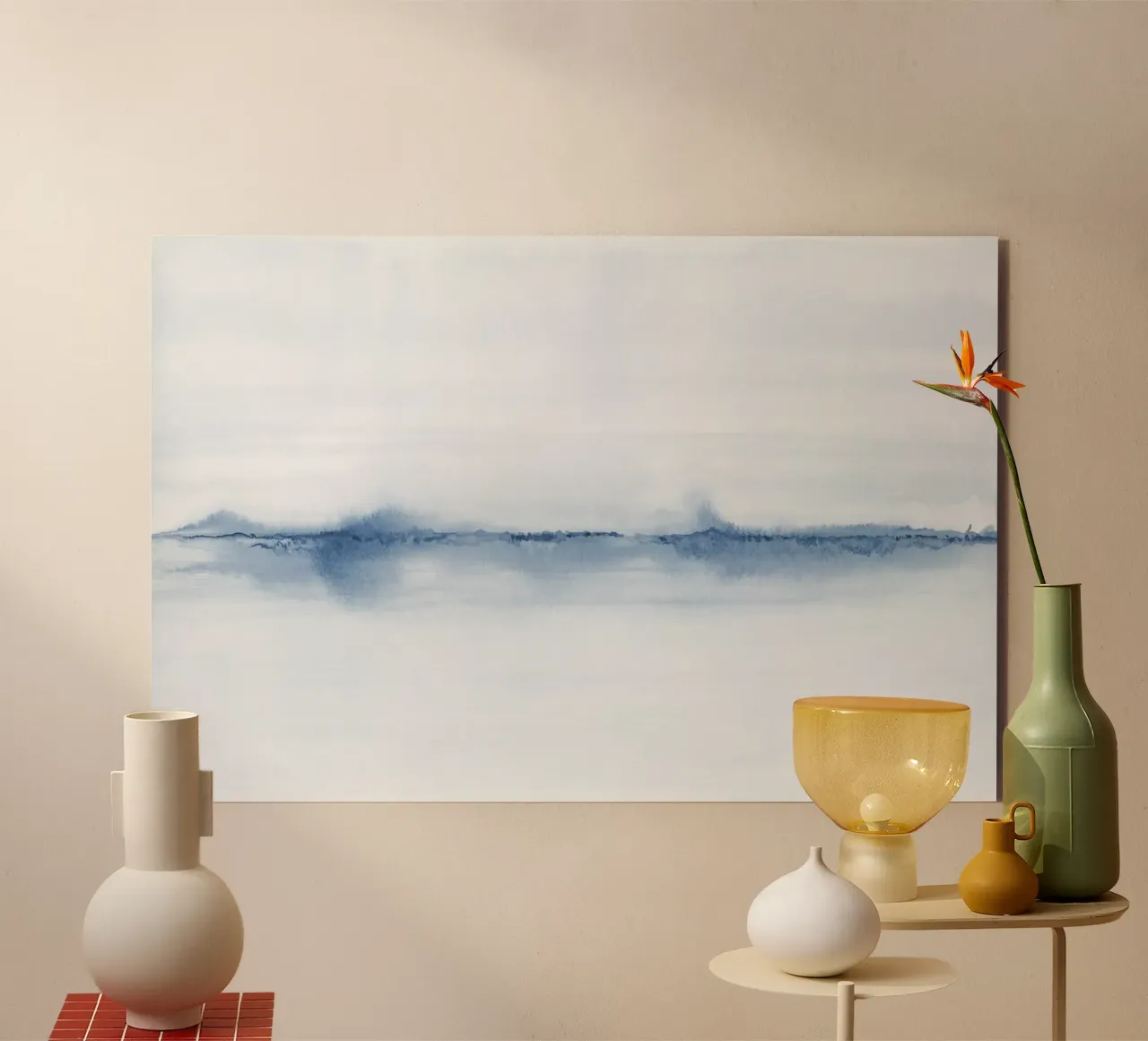 Paysage bleu minimaliste alu dibond de NouveauPrints