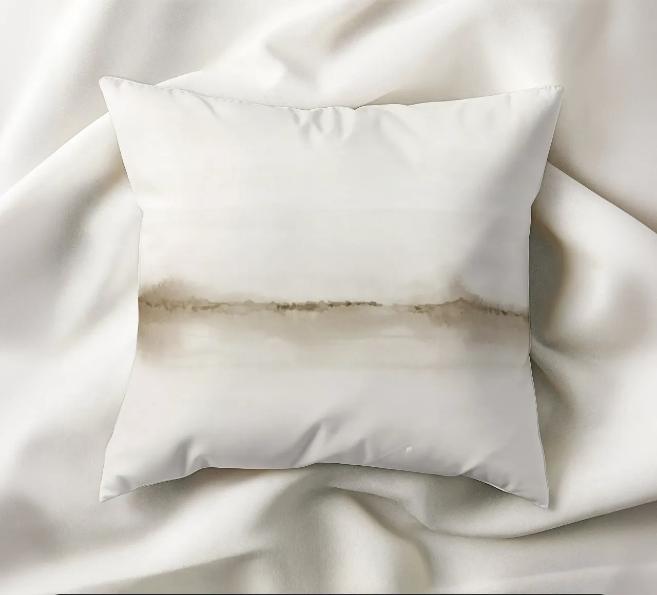 Minimalistisch beige landschap kussen van NouveauPrints