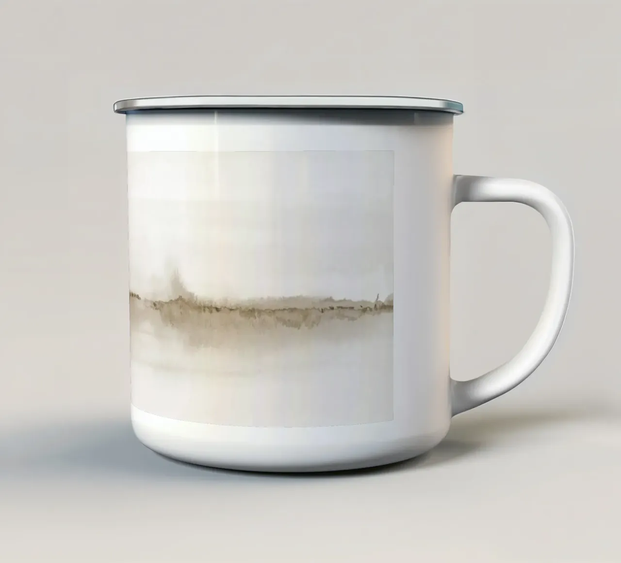 Paesaggio minimalista beige tazza in smalto da NouveauPrints