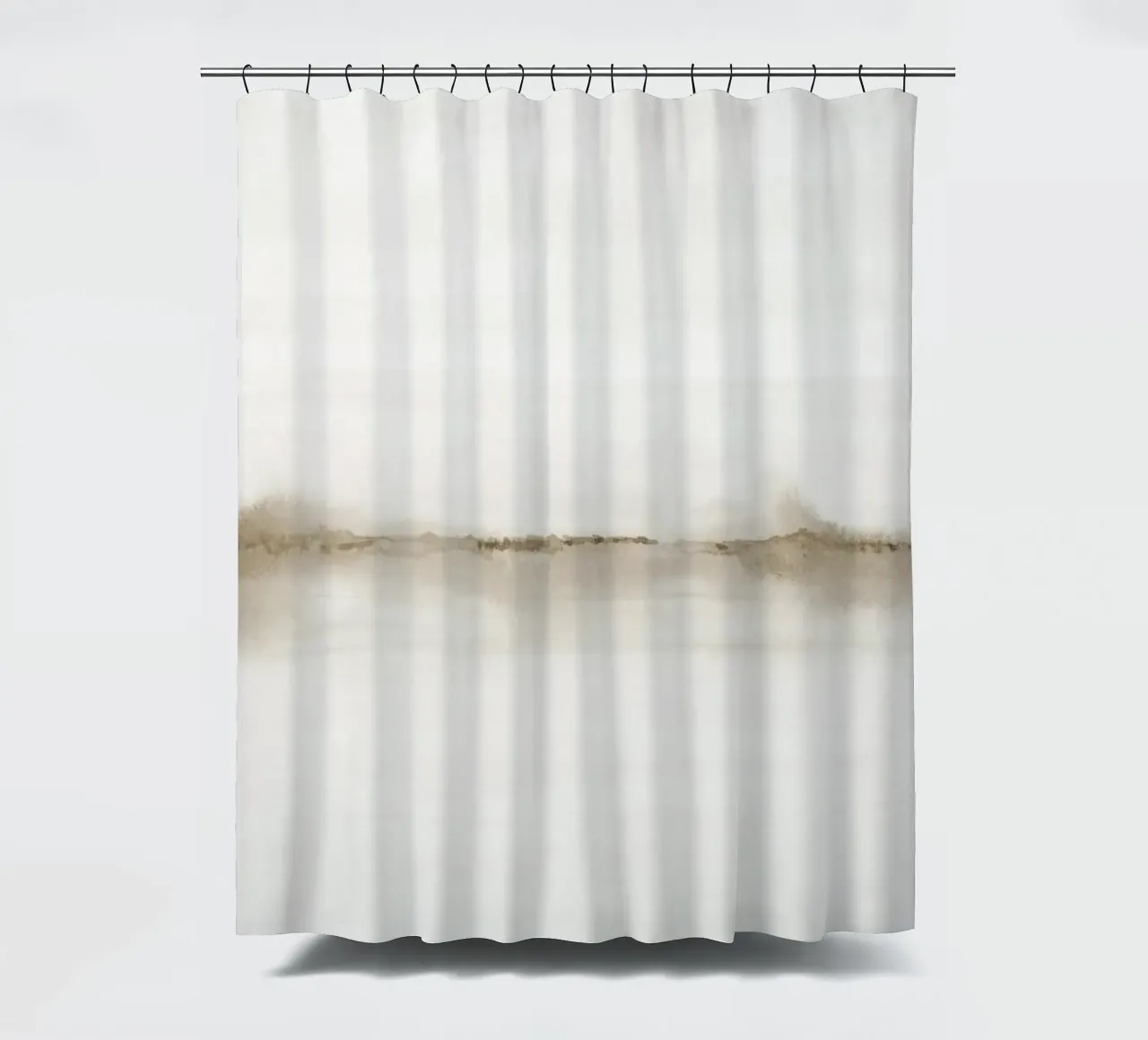 Minimalistisch beige landschap douchegordijn van NouveauPrints