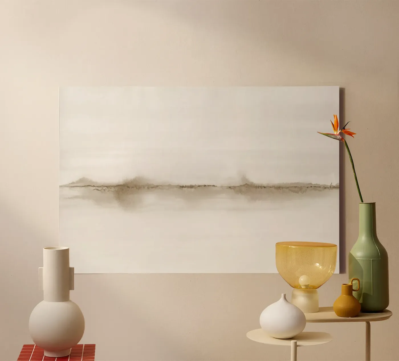 Paesaggio minimalista beige tela da NouveauPrints
