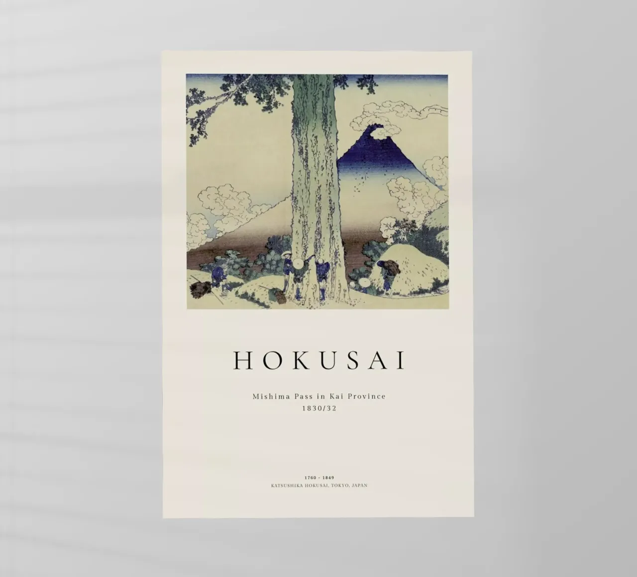 Hokusai - Mishima Pass in Kai Province pellicola backlit da ARTOTHEK