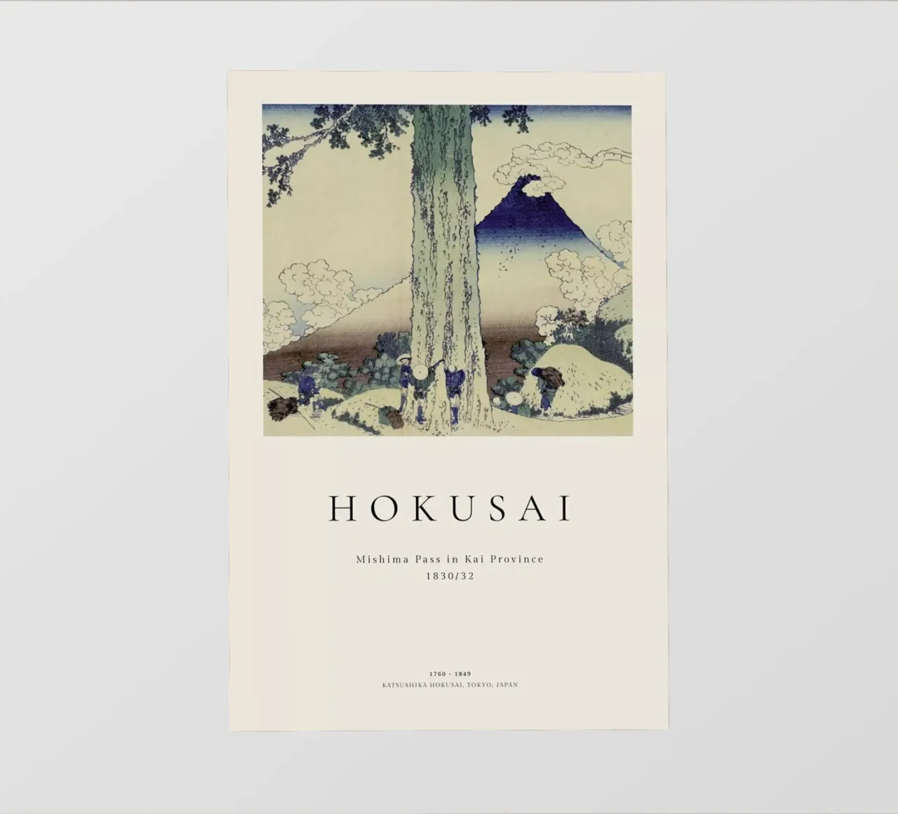 Hokusai - Mishima Pass in Kai Province pellicola backlit da ARTOTHEK