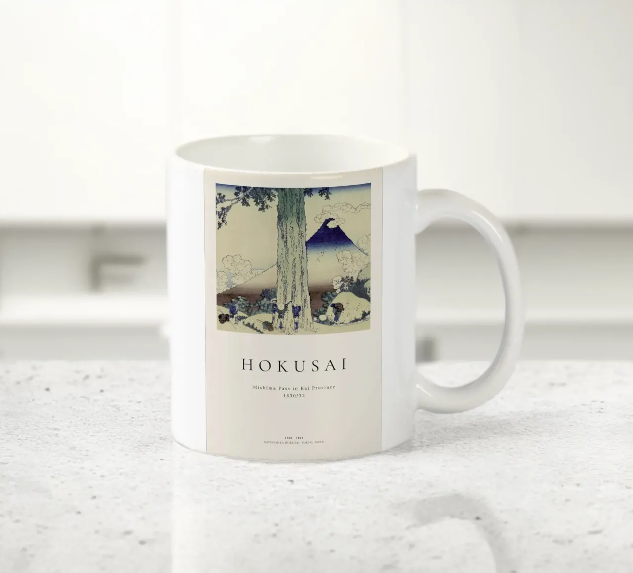 Hokusai - Mishima Pass in Kai Province tazza in ceramica da ARTOTHEK