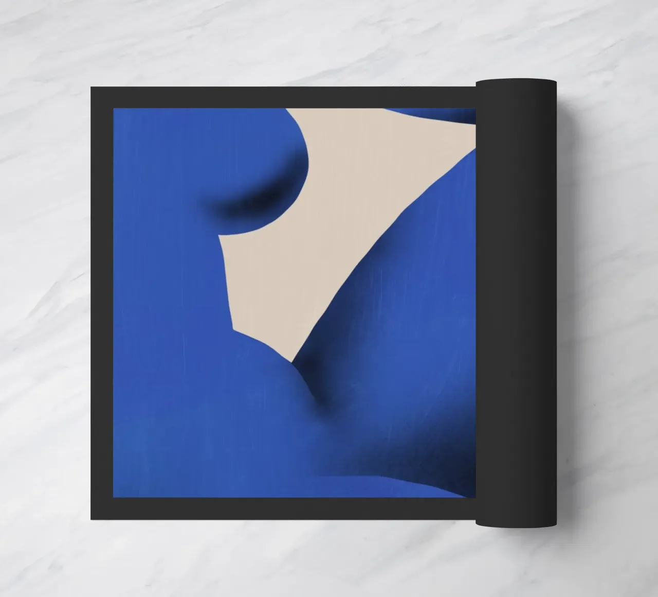 Position blue doormat by Little Dean