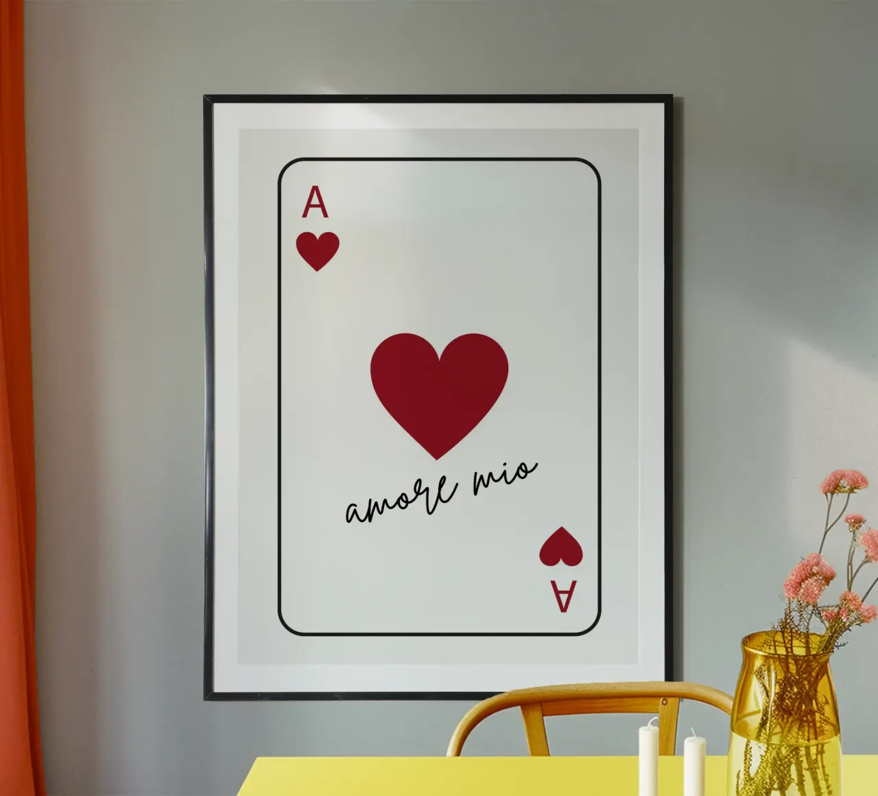 playing card love poster da ramosashop