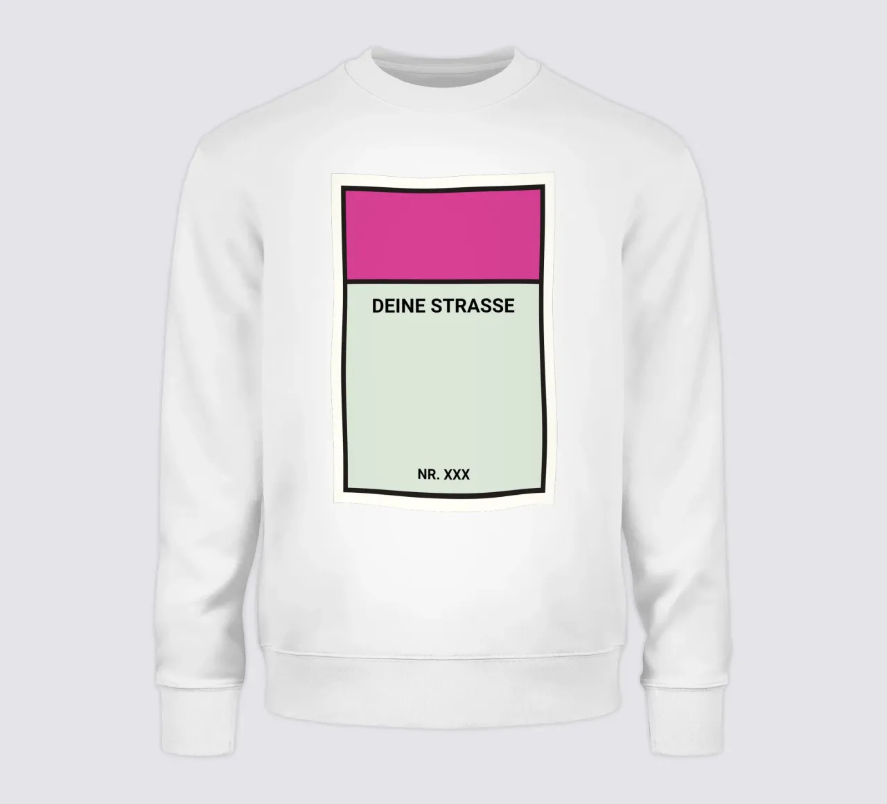 Poster stile Monopoly viola - La vostra via e il vostro numero civico felpa da FRAMELY