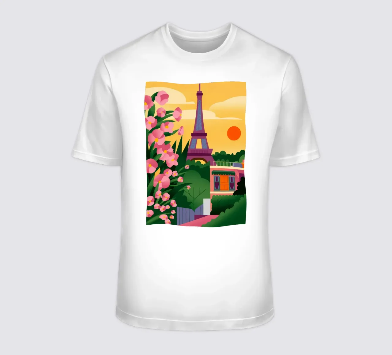 Eiffel Tower Sunset T-Shirt von Fine Sanctuary