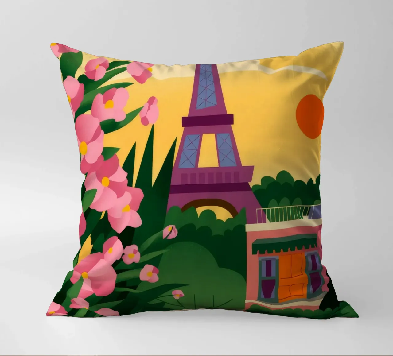 Tramonto della Torre Eiffel cuscino da Fine Sanctuary