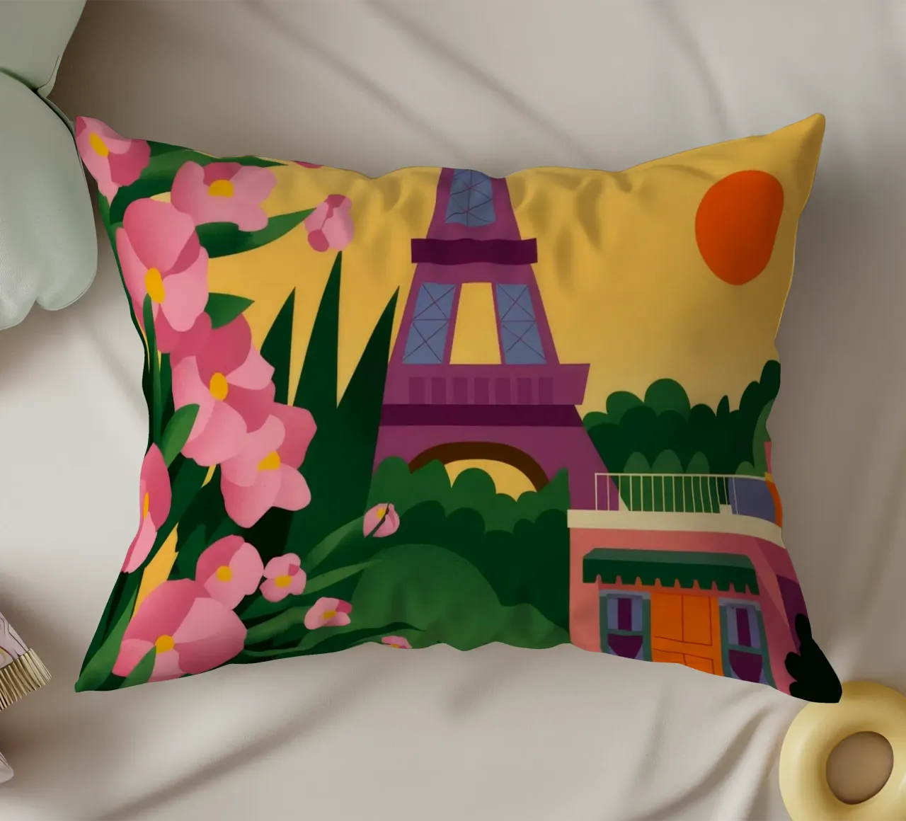 Tramonto della Torre Eiffel cuscino da Fine Sanctuary