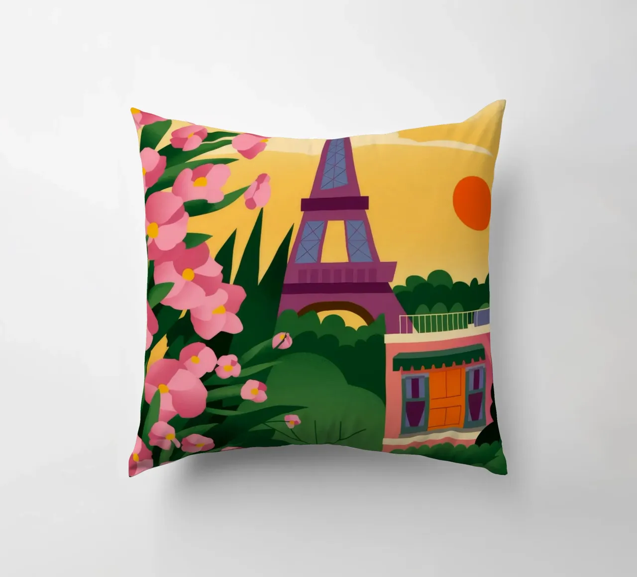 Tramonto della Torre Eiffel cuscino da Fine Sanctuary