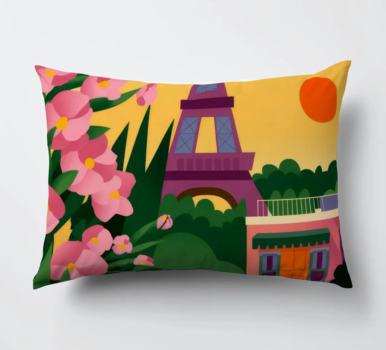 Tramonto della Torre Eiffel cuscino da Fine Sanctuary